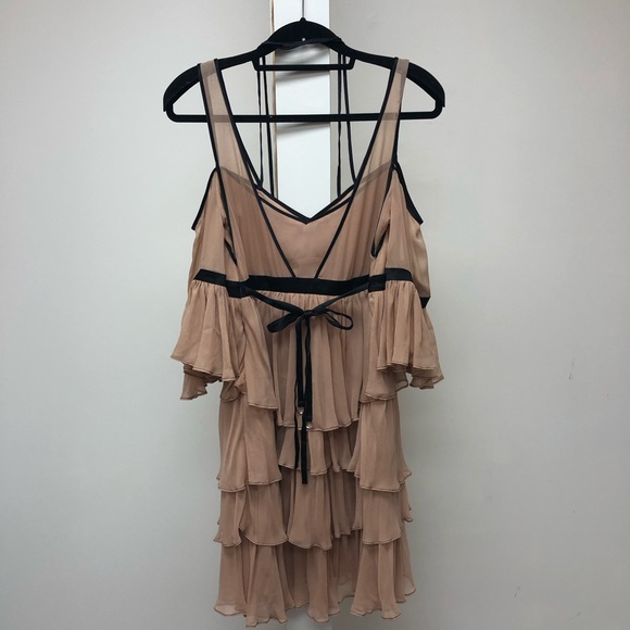 Cinq a Sept Blair Off Shoulder Silk Ruffle Dress 6 - Picture 5 of 14